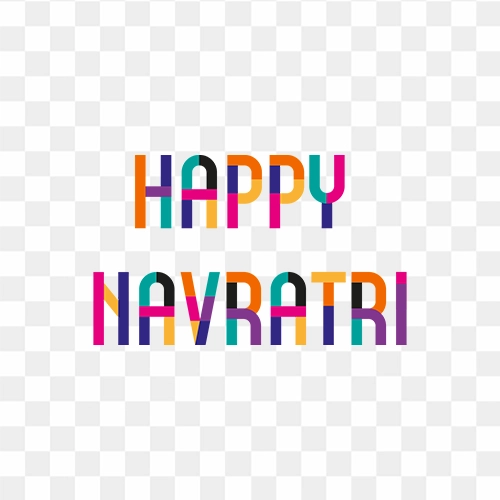 Happy Navratri Colourful Text Png
